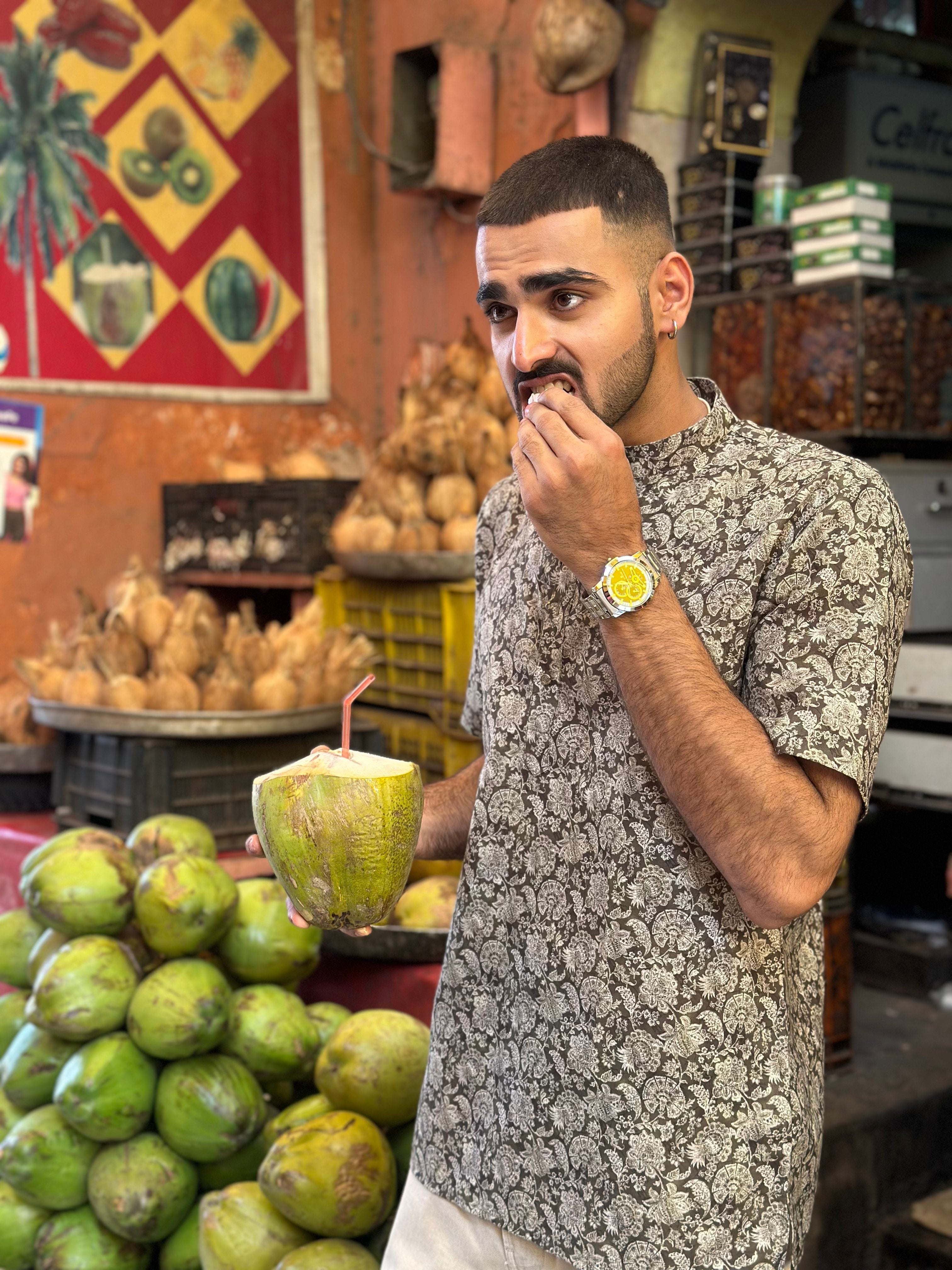 Floral Print Shirt in Olive Green